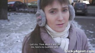 Tricky Agent - Fucked right into an asshole with her bf downstairs