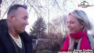 German blond housewife approached on the street for sex