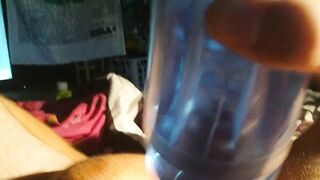 spouse using fleshlight cum oozing out