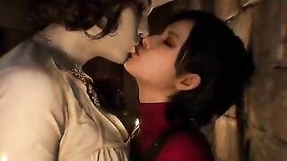 Videogame lesbo giving a kiss resident cold-blooded village large mamma oriental beauty