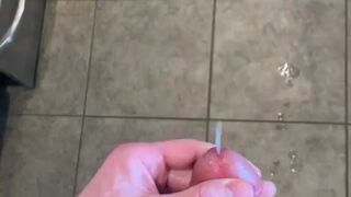 Tip play - Frenulum massage. Biggest spunk fountain.