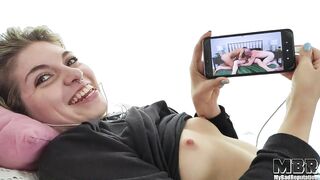Edging my girlfriend with porn and penetration until climax