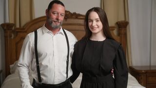 Stepdad gives his excited stepdaughter Hazel Moore coarse bang and large wang in her constricted pussy "