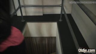 Grandpapa bangs a pretty cunt, oral-job creampie