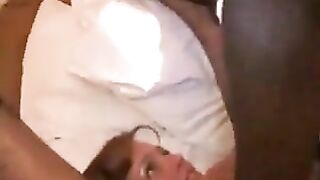 Breasty cuckold mother I'd like to fuck in ebony nylons drilled by ebony boys