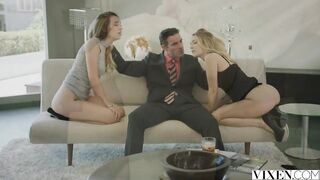 VIXEN.com Rich Boss Gets 3some with 2 Blondes