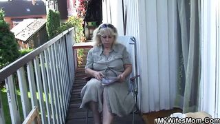 Screwing old mother in law outside