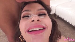 Gorgeous Brunette hair Nicole Aria first Double Anal Penetration