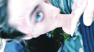 Mountain side spitty drool facefuck