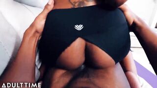 Lacey Caught in Ripped Yoga Panties & Creampied by Stepbrother