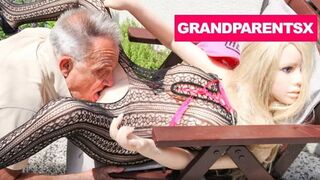 Senile Old man Banging a Sex Doll