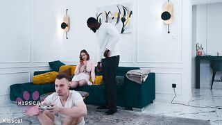 Step Daughter Pesters Step Daddy Terry Banks Until BBC Bangs Her in Shared Couch Untill Cum inside