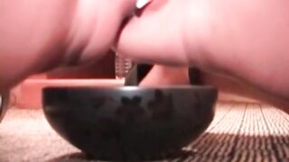 Cuckold sissy eating cum after BBC bull screwed his wife