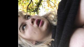 shy beauty has a great time outdoors