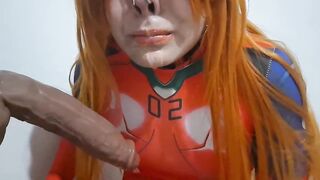 Gorgeous Tgirl Asuka Eating Cum and Giving a Fellatio to a Sex-toy whilst this babe uses a Extraordinary SADOMASOCHISM Nosehook