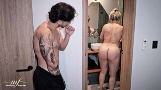 I arrive wet from the rain but my stepson makes me even wetter with his load - Monique Fuentes & Zack Whiter