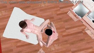 Animated CG Homo Porn - Chap Receiving Tugjob on Sofa Until Cum on Face