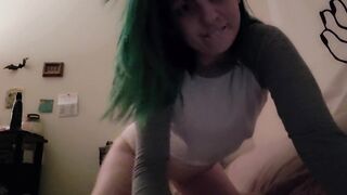 Little whore caught banging herself in the butt