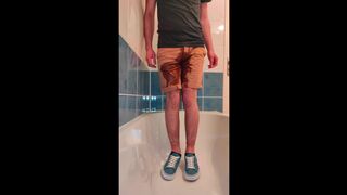 PISSING MY SHORTS AND BLUE VANS IN ADVANCE OF TAKING A SHOWER