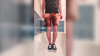 PISSING MY SHORTS AND BLUE VANS IN ADVANCE OF TAKING A SHOWER