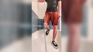 PISSING MY SHORTS AND BLUE VANS IN ADVANCE OF TAKING A SHOWER