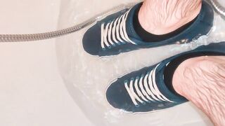PISSING MY SHORTS AND BLUE VANS IN ADVANCE OF TAKING A SHOWER