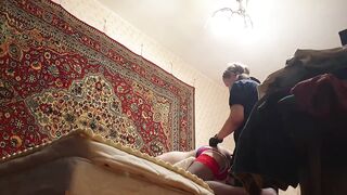 Cute Gal pegging dude amateur homemade