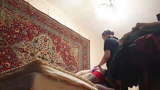 Cute Gal pegging dude amateur homemade