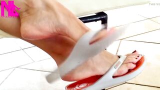 Dangling with Plastic Flip Flops in a Swimming Pool