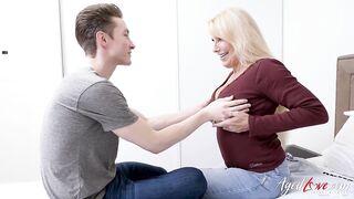 Adult aged Bianca likes the stud with the large new cock