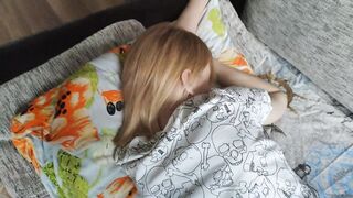 Hard morning booty banged teen with DP and anal toys.