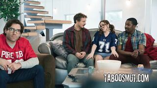 Hawt Hottie Gets Double Teamed by Her Stepdad's Allies Right Behind His Back - Leana Lovings