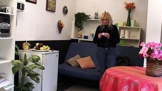 Blond mother I'd like to fuck Stretched Wide by Cucumber and Pulsating Knob