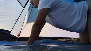 Fingering myself in a tent