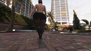 GTA 5 Franklin and Amanda - Caught Staring from the Balcony (Part 1)