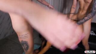 2 couples indulging in fleshly and hardcore group enjoyment