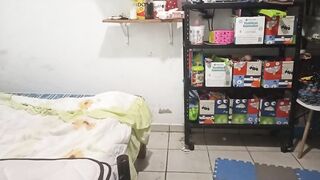 Hot Stepmom Cleans the Bedroom in a Belt and Films Herself for Her Stepson