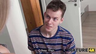 MATURE4K. Her youthful neighbour came to aid, that babe gave him his 1st sex