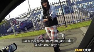 Fake Cop - Sexy Cyclist with Large Melons and Pleasing Booty Takes Large Load