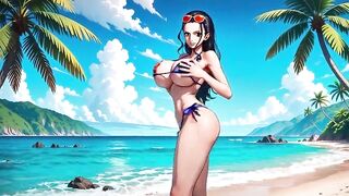 One Piece Sweethearts - One Piece female characters dancing in bikini topless and undressed - AI Generated