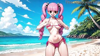 One Piece Sweethearts - One Piece female characters dancing in bikini topless and undressed - AI Generated