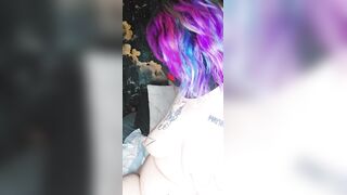 Desperation, masturbation, cumming and pissing doggy position