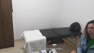 Real doctor examines the patient's backdoor and boobs.