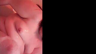 overweight chick with soapy breasts