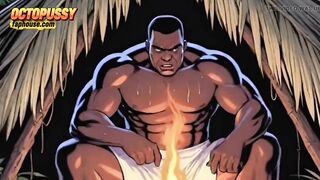 Hot White Wife Tastes a Large Ebony Dick in Front of Her Cuckold Spouse. Toon Comic Story