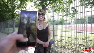 German Scout - Skinny German Latin chick Aged Jessie Lie Pick up for 1st Casting Screw