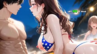 Step Stepsister's Fireworks Creampie Whilst Everyone Watches Outside - Ai Animation