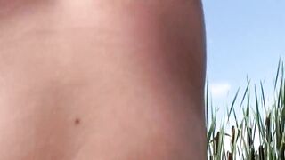 Brunette hair Slips Purple Sex toy Unfathomable Outdoors