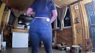 Taut Jeans Dance Wench Gagging Facefuck & Cum on My Tangas