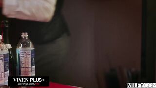 MILFY Curvy mother I'd like to fuck Lauren Phillips And Golden-haired Sweetheart Ashley Alexander Devour Bartender's BBC